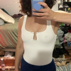 White Abercrombie & Fitch cutout bodysuit